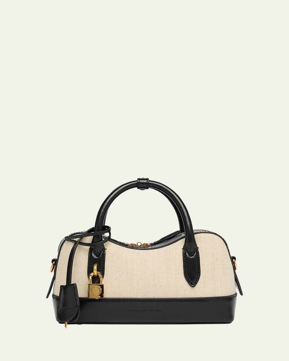 Stella Ryder Small Top Handle Cotton Canvas & Eco Alter Mat Shoulder Bag